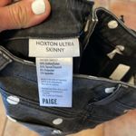 Paige HOXTON ULTRA SKINNY POLKA DOT JEANS BLACK WHITE SIZE 25 Photo 2