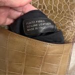 Punto Fibbia Made in Italy Snake Croc Embossed Crossbody Purse Euc Green small Photo 9