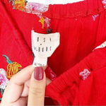 Lost + Wander Off Shoulder Red Floral Midi Flowy Dress Size XL Photo 2