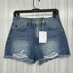 NWT KanCan Marie High Rise Stretch Mom Shorts Distressed Cutoff Raw Hem M Medium Photo 1