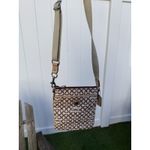 Coach NWT ‎ Brown Coated Canvas Leah Op Art Swingpack 42420 S Photo 6