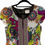 ECI  New York Modern Short Sleeve knee length floral Dress Size 2 Photo 2