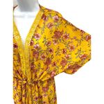 Derek Heart Short Sleeeve Floral Cover Up Tie Up Kimono Large Boho Festival Photo 2