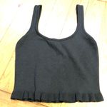 ZARA  Ruffle Black Knit Tank Top L Photo 3