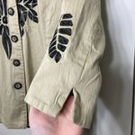 Vintage Joni B women’s tan black embroidered leaf floral button collared jacket Size L Photo 1
