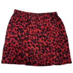ZARA Trafaluc Skirt Womens XS Red Black Leopard Print Ruffle Wrap Mini Animal Photo 1