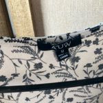 AUW  Black and White Leaf Print Wrap Blouse medium Photo 1