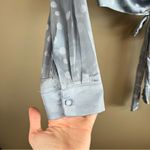 Le lis ✨  Women’s Blue Silk Satin Polka Dot Wrap Top Medium NWT Photo 5