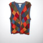 Vintage Koret City Blues knitted zip up vest size large Red Photo 1