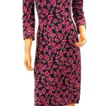 Diane Von Furstenberg  DVF 100% Silk Colorful V-Neck Collar Duenne Dress 6 Photo 0