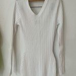Lita By Ciara White Ribbed Long Sleeve Bodycon Midi Dress M Size M Photo 1