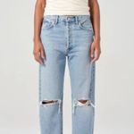 AGOLDE 90s Pinch Waist Ripped High Waist Straight Leg Jeans SZ 28 in Backdrop Photo 4