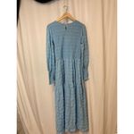Milk Maid Tradwife Light Blue Long Puff Sleeve Smocked Empire Waist Maxi Dress Size L Photo 7