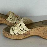 Mudd  Vintage Y2K Cork Platform Sandal Size 9 Raffia Floral Sequins 90s Chunky Photo 2