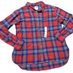 SO  Goods For Life Multicolor Flannel Button Up Shirt Women’s Size Medium New‎ Photo 0