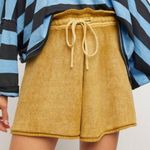 Free People  Summertime Blues Knit Shorts Yellow (XSmall) bohemian oversized soft Photo 0