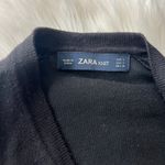 ZARA Knit Black Gold Embroidered Open Cardigan Photo 3