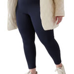 Athleta  Delancey Skyline Tight Size 2X Navy Blue Leggings Side Zipper Photo 0