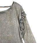 Pilcro Anthropologie Women’s Olive‎ Wash Ruffled Sleeve Open Back Long Sleeve S Green Photo 3