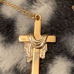 Sterling Silver Woman’s  1/20Th 14kt gf cross pendant and necklace ! Photo 1