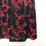 Kensie floral burnout velvet vneck flare dress black and red Size 2 Photo 3