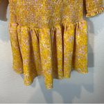SEED Heritage Women's Yellow Floral Smocked Off The Shoulder Dress Sz 12 Orange Photo 6