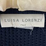 Luisa Lorenzi Navy Blue Cotton Cropped Button Front Cardigan S/ M Photo 2