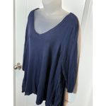 Lane Bryant  Navy Blue Sweater Knit Pleated Hem Tunic Top Plus Size 18/20 Photo 3