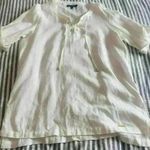 Ellen Tracy Tops Women L Linen White Lace Up Classic top Photo 0