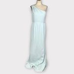 Mac Duggal IEENA for  One Shoulder Jersey Mermaid Gown Women's 12 Blue NWOT Photo 2