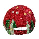 None Sequin All over Christmas Tree Stars Ornaments Glam Bling Baseball Cap Hat Photo 2