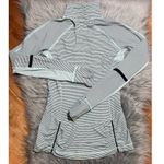 Lululemon Race With Grace 1/2 Zip Mini Hyper Stripe Fresh Teal / Fresh Teal Sz 4 Photo 4