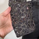 Ted Baker  Black Satin Gold Glitter Lace Mini Dress Womens M Formal Long Sleeve Photo 11