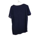 st. john's bay  Blue Short Sleeve Embroidered Boho Casual Tee Tassel T-Shirt XL Photo 4