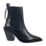 Mango  Leather Pointed Toe Short CowboyBoots Black Size 38/ 7.5 Photo 4