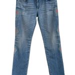 AG Adriano Goldschmied AG SZ 29R Stilt Jeans Cigarette Leg Embroidered Low-Rise Pockets Light Wash Blue Photo 0