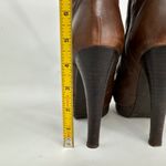 Stuart Weitzman Platform Lace Up Leather Booties Brown Size 37 Photo 11