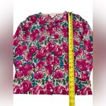 Garnet Hill Pink Floral Merino Wool Cardigan Sweater Button Down Womens Small Photo 5