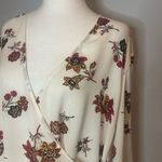 ALC Frank A.L.C 100% silk Floral wrap bell sleeve‎ blouse size 8 Photo 2