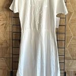 NWT Womens Midi Dress Sz Small White Gauze Embroidered Cottage Photo 0