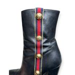 Gucci Carly Studded Sylvie Web Stripe Black Ankle Boots EU 38 US 8 Photo 3