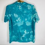 Teal Bleach Dyed Polo Shirt Sz Large Blue Photo 1