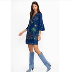 Johnny Was Jade Lorainne Blue Patterned Silk Blend Mini Dress S Photo 2