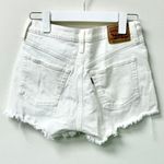 Levi's  High Waisted Slim Fit Denim Cut-Out Jean Short Chalk White Women's W28 Photo 2