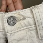 Abercrombie & Fitch The Dad High Rise White Denim Shorts Raw Hem Sz 25 Photo 7