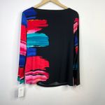 Clara Sun Woo Sunwoo Side Twist Long Sleeve Top Red Black Paint Stroke XL new Multiple Photo 4