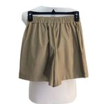 Topshop Sz 2 Beige Faux Leather Shorts Pull On Elastic Waist Adorable! Photo 1