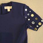Michael Kors New  Navy Blue Mibi Dress With Metallic Accents Photo 3