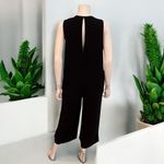 ASOS Black Wide Leg Sleeveless Cropped Jumpsuit Minimalist Modern Lounge Size 6 Photo 4