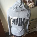 PINK - Victoria's Secret Victoria’s Secret XS raw edge split neck hoodie Photo 1